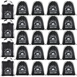 Reginary 24 Pieces Soccer Drawstring Bag Soccer Party Favors Soccer Bag Soccer Team Gifts Gym Drawstring Bags Sport Pack Cinch Sack for Kids Youth Adults