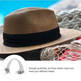 Operitacx 50 Pack Elastic String for Masks, Elastic Barbed Cord with Metal Barbs, 14 Inches Round String Elastic Barbed Fasteners for Mask Making