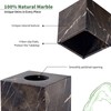 Real Natural Marble Tissue Box Cover, 5.5in Square Holder