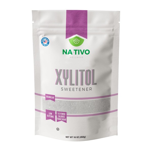 Nativo XYLITOL edulcorante - 16 oz - KETO - Cero calorías - Sin OMG - Sin gluten