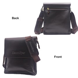 Henmifyer Mens Crossbody Bags Leather Messenger Shoulder Bag Side Sling Bag for Men Travel Work Business (Brown)