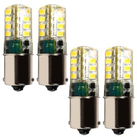 HQRP 4 pcs BA15s 32 LEDs SMD 2835 Cool White Bulb 6000-7000K for #1141 Minnie Winnie RV Interior Ceiling Lighting Bulb replacement 3W 250-300 Lumen