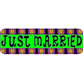 10X3 Just Married Bumper Sticker Vinyl Decal Car Window Truck Door Sign Decals