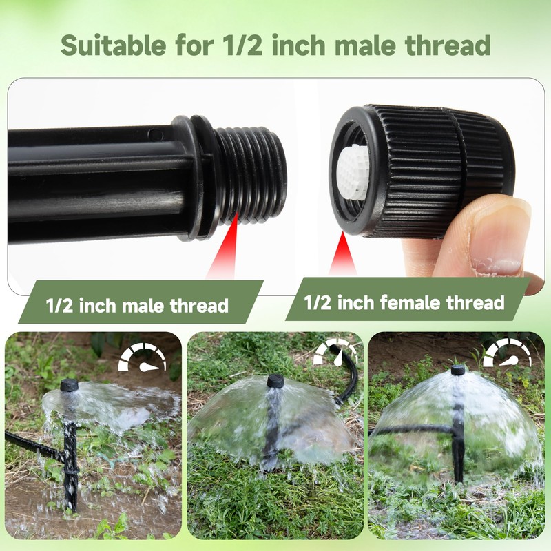 FULAIERGD 10 Pack Sprinkler Bubbler Heads Adjustable Water Flow Mushroom