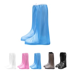 CAPASTEC Waterproof Shoe Cover, Rain Shoe Cover, 6 Sizes, 5 Colors to Choose from, High Cut, Rain Shoe Cover with Zipper, 1 Pair, blue