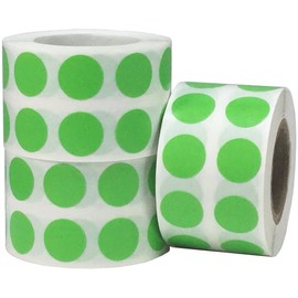 Color Coding Labels Light Green Round Circle Dots Bulk Pack for Organizing Inventory 1/2 Inch 3,000 Total Adhesive Stickers