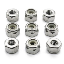 Fullerkreg 6-32 Nylon Insert Hex Lock Nut, Stainless Steel A2-70/304/18-8, Plain Finish, Quantity 100