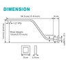 16 Inch S Shape Chrome Shower Head Arm, Square Wall