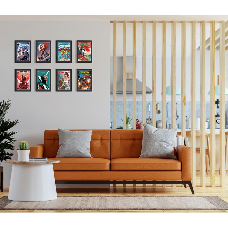 SparklyHome 4 Packs, Comic Book Frame with Black mat, UV