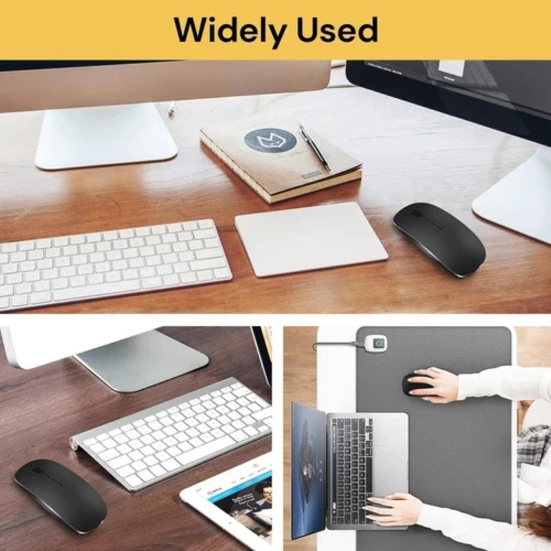 Wireless Mouse for Laptop, 2.4GHz Slim Mouse with USB Receiver,