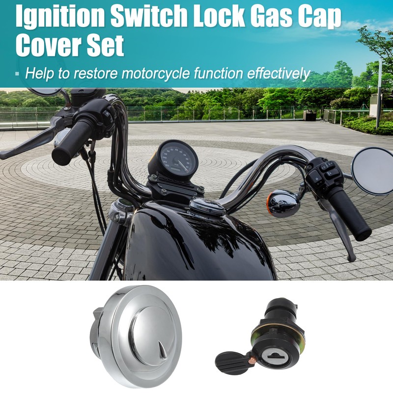 X AUTOHAUX 1 Set Motorcycle Ignition Switch Cylinder Fuel Gas
