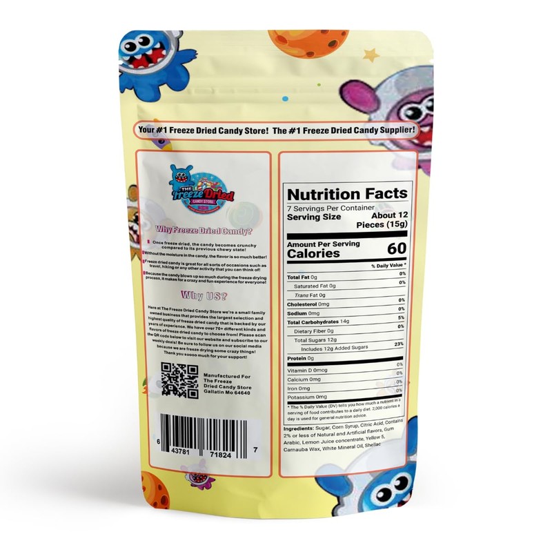 The Freeze Dried Candy Store Lemon Crunchies 4 OZ.