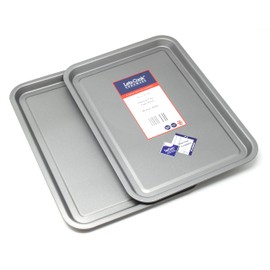 Baking Tray Twin Pack, British Made with Teflon Non Stick by Lets Cook Cookware