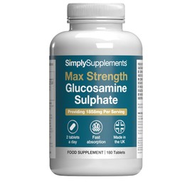Max Strength Glucosamine Sulphate 2KCl | Supports Active Lifestyles | 1858mg per Serving | Marine Sourced | 180 Tablets = 3 Months’ Supply | Manufactured in The UK in Accordance with GMP Standards