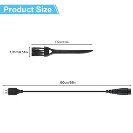 Vicloon Hatteker Shaver Charger, 5 V Shaver Charging Cable with Small Brush, Beard Trimmer Charger Epilator Charger Compatible for RFC-588, RFC-598, RFC-690, RFC-692, RFC-696, RSCX-9598, RSCX-7568