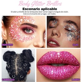 Body Glitter Maquillaje Cabello Cuerpo Brillos Colores 1pz Sombra de ojos, Uñas de labios, Pintura para el cabello Brillo Decorar Festival de arte Fiesta Maquillaje (#05)
