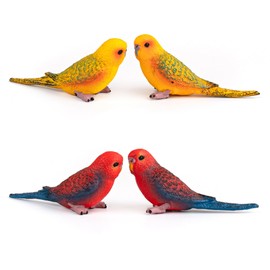 AUEAR, 4 Pack Bird Decorative Figurines Mini Fake Parrot Ornaments Parakeet Model for Home Garden Decoration