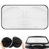 PLASTIFIC Universal Foldable Silver Car Windshield UV Visor Cover Front
