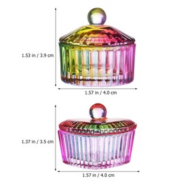 Dappen Dish Vibrant Color Round/Heart Shaped Dishes Set of 2 Glass Dish Bowls with Lids Nail Art Storage for Liquids Nail Tech must Haves