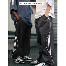 Wide Leg Sweatpants Parachute Pants Cargo Baggy Track Pants Men Y2k Oversized Joggers Vintage Streetwear