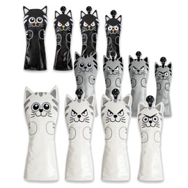 Putter Cover Headcover for Odyssey 2 Ball Mallet Magnet Fits Scotty Cameron Odyssey Pin Cat Cat Black and White Gray (Black, Pin Type)