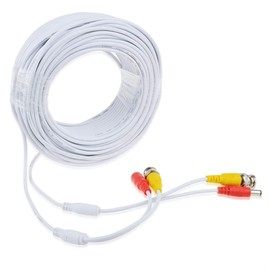 J-ZMQER 150ft White BNC Extension Cable Cord Lead Compatible with Night Owl Bullet Camera CAM-HDA10WBU