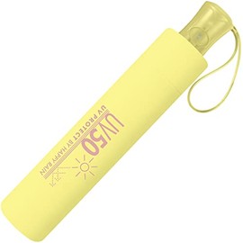 Happy Rain Folding Umbrella with Automatic UV50 UV Protect, lemon