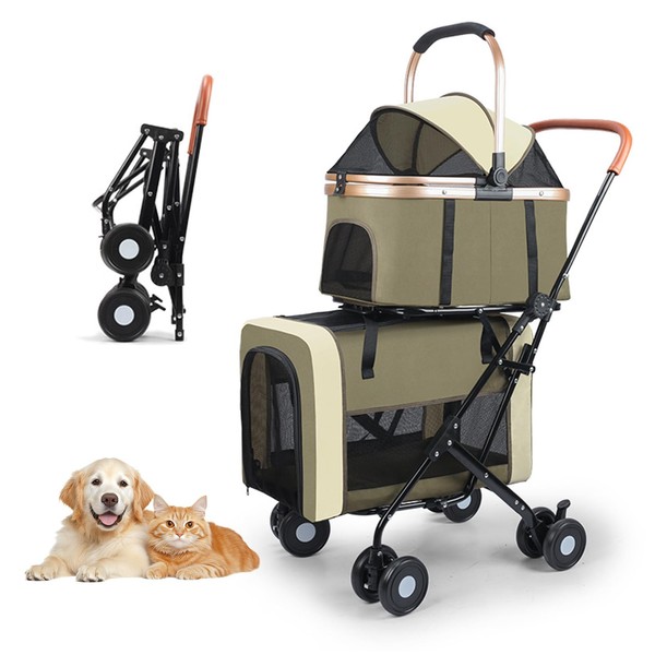 Eanpet Pet Stroller for 2 Dogs & 2 Cats 4Wheels