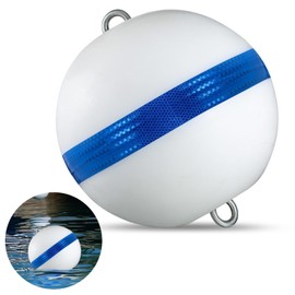 Tellegloww Moor Mooring Buoy for Boat White 12 Ball with Reflective Blue Stripe Attractive Illuminated Buoy