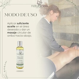 Naturalness - Aceite relajante para masaje Descanso Profundo - Tamao 125 ML A base de extractos herbales y Aceites esenciales 100 naturales.          
