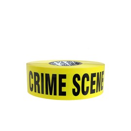 Presco Premium Printed Barricade Tape [3 mil thick]: 3 in. x 1000 ft. (Yellow with Black "CRIME SCENE DO NOT CROSS" printing) [NON-ADHESIVE]