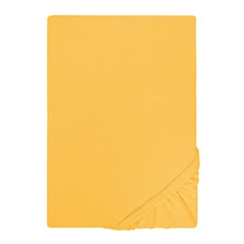 Traumhaft Schlafen Castell Designer Bedding, 0077113 Jersey Stretch Fitted Sheet (Mattress Height Max. 22 cm) 1 x 140 x 200 cm - 160 x 200 cm, Light Yellow