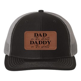 Dad in the street Daddy in the sheets Hat, Daddy Vegan Leather Patch Cap, Richardson 112, Daddy to be Gift, Gifts for Him, Father's Day Gift, Richardson Hat, Richardson Cap, Black Charcoal