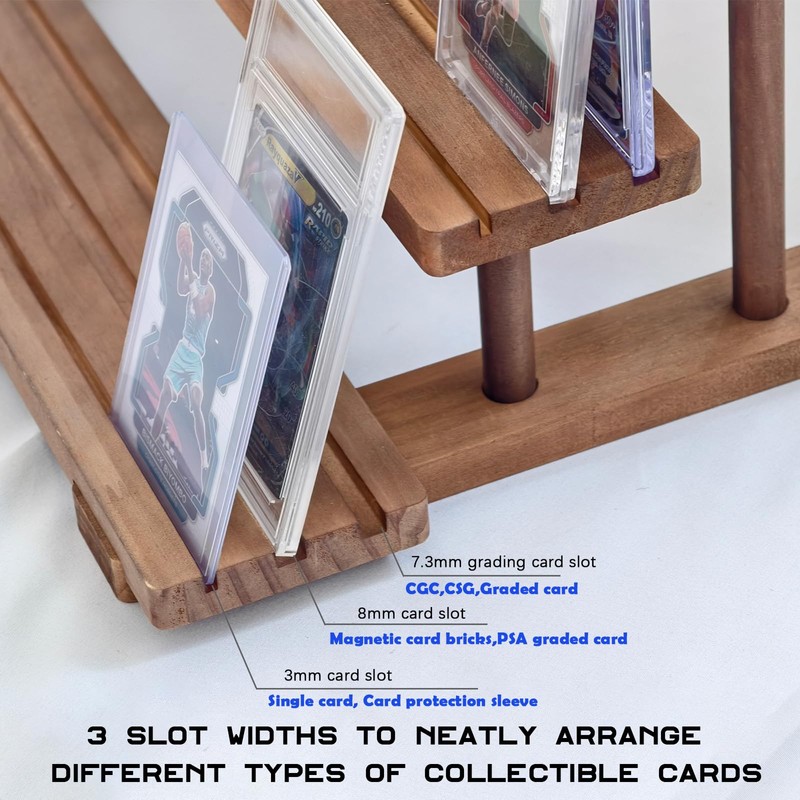 AAiphuwew Graded Card Slab Display, 3 Tiers Trading Sport Card