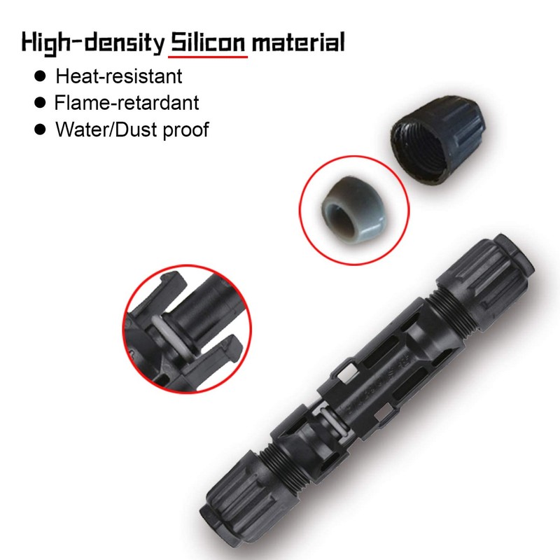 10AWG Solar Panel Connectors IP68 Waterproof 1500V 70A Solid Tinned