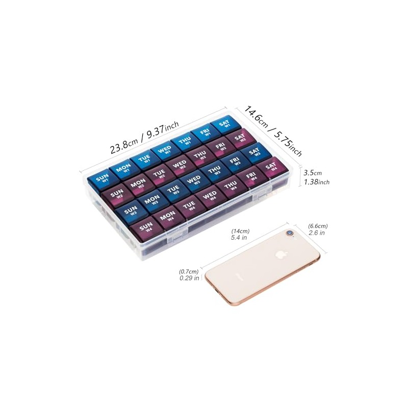 Yaklim Monthly Pill Organizer 28 Day, Large Pill Box 4