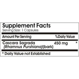 Naturetition Supplements Cascara Sagrada 450mg ~ 200 Capsules - No Additives