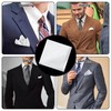 White Pocket Squares for Men, 4.3" White Satin Silk Handkerchief,