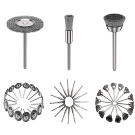 45 Pieces Stainless Steel Wire Brushes Wheel Cup Pen Brush Set Polishing Attachment Kit for Dremel Grinder Rotary Tools (Silver)
