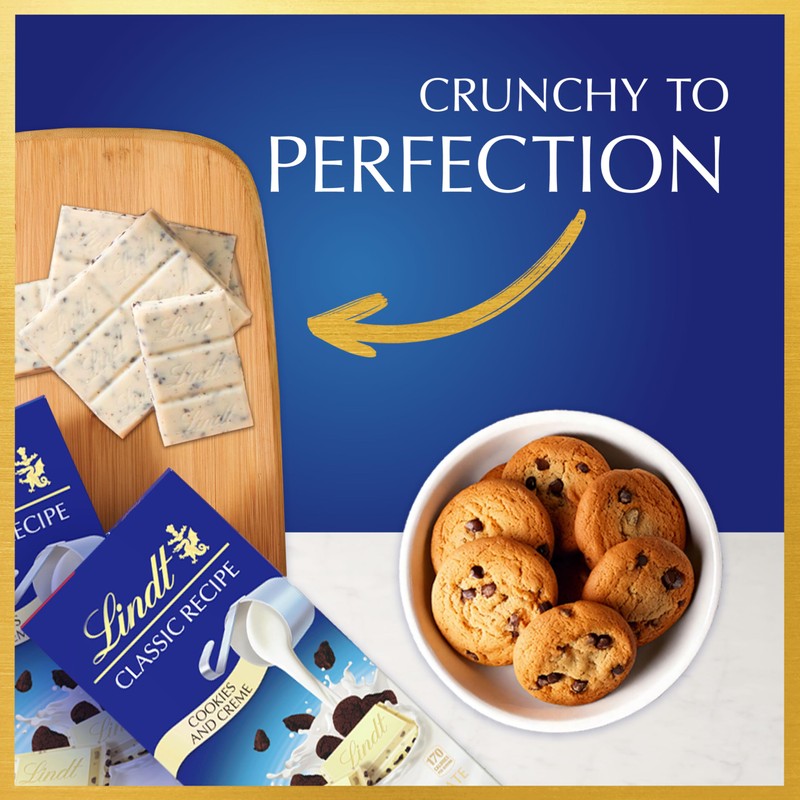 Lindt CLASSIC RECIPE Cookies and Creme White Chocolate Candy Bar,