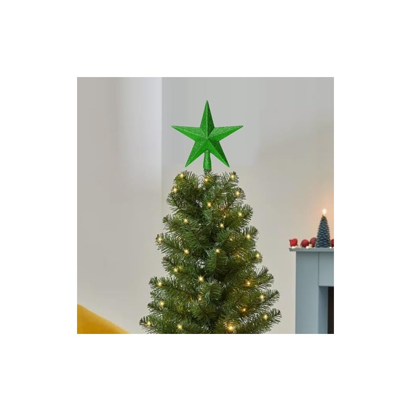 Green 20cm Tree Top Star Premier Shatterproof Christmas Tree Decoration