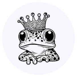 24 x 40mm Round 'Frog Prince' Stickers (SK00067165)