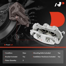 A-Premium Disc Brake Caliper Assembly with Bracket Compatible with Chrysler Vehicles - Pacifica, Voyager, 2020 2021 2022 2023 2024 - Front Left Driver Side