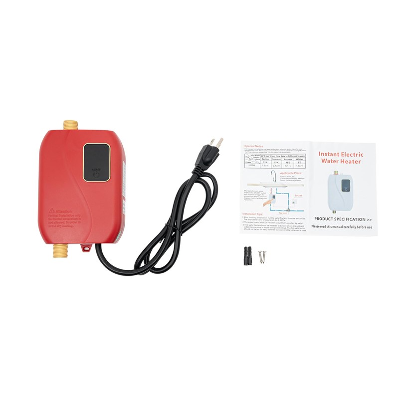 Electric Tankless Water Heater,Mini Instantaneous Water Heater, 110V 3000W for