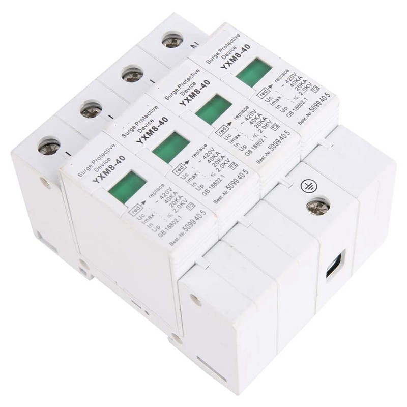 Ejoyous Surge Protection 4P 40KA, Surge Arrester House DIN Rail