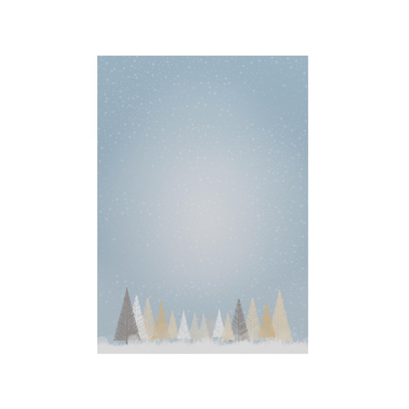 Christmas Letter Paper set Winter Fairytale Forest 50 Sheets Christmas