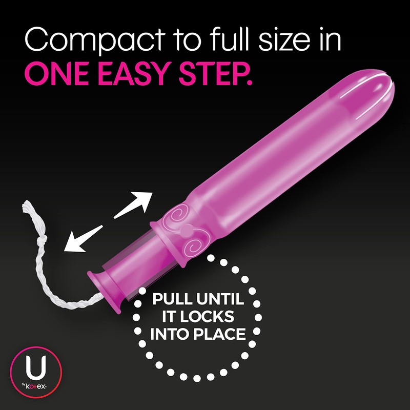 U by Kotex Click Compact Tampons, Super Plus Absorbency, Unscented,