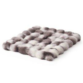 COZY KISS Faux Fur Chair Cover, Soft Waterproof Sofa Mat for Car Seat Protector, Liquid Pee Proof Pet Mat for Small Dog or Cat, Washable, Anti-Slip, Reversible, 59x59cm, Tie Dye Grey