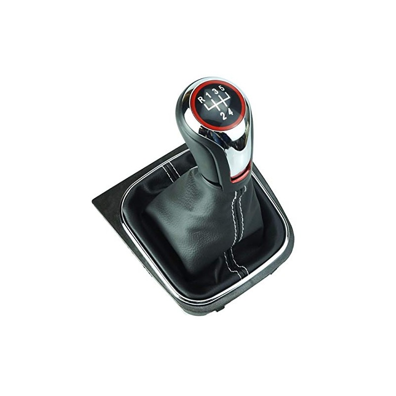 Do!LED Gear Knob Gear Stick Boot 5 Gears Chrome Look