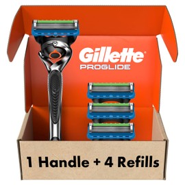 Gillette Gillette Fusion ProGlide Razors, Men 1 Gillette Razor, 4 Razor Blade Refills, Shields Against Skin Irritation